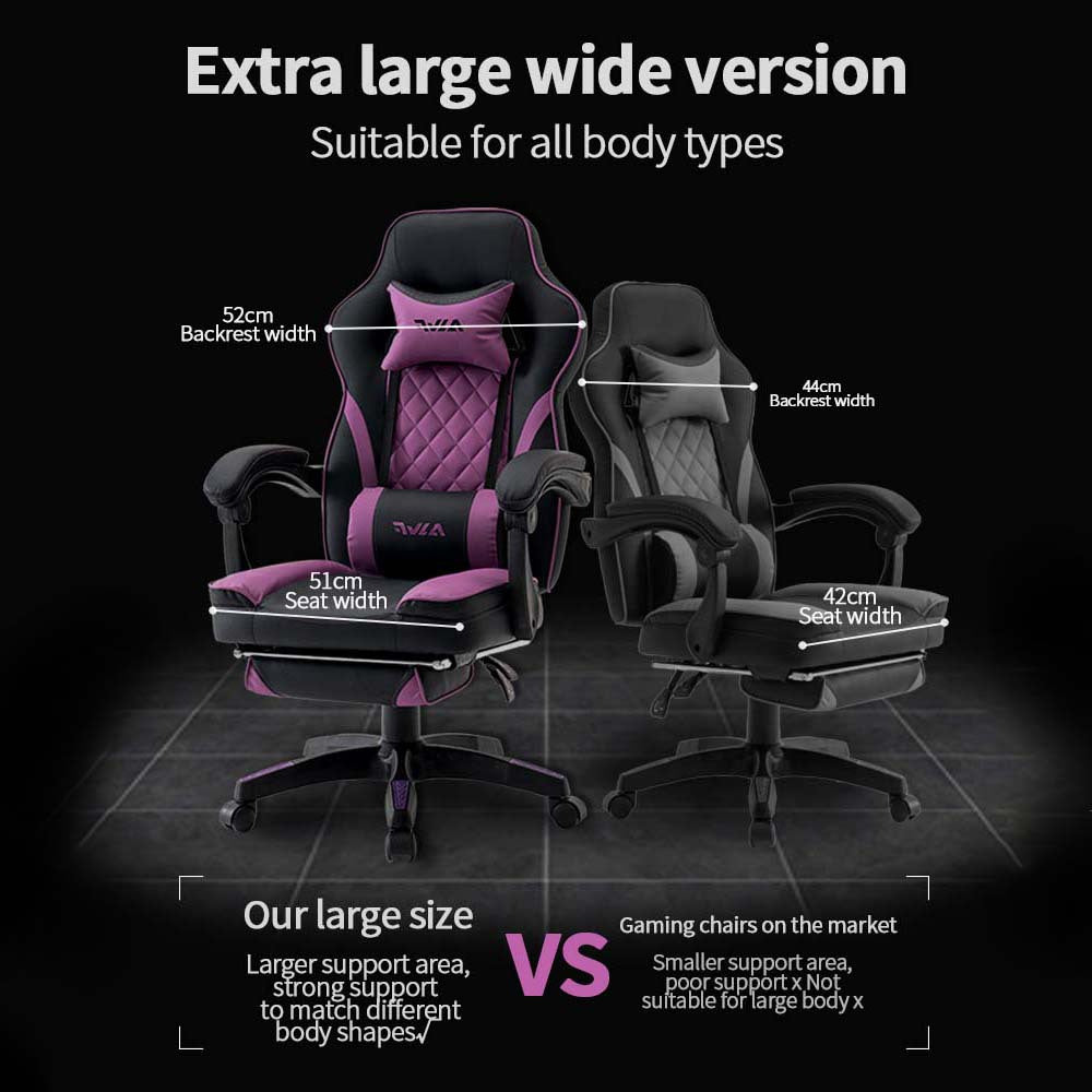 Gamingstoel – Gaming Chair – Bureaustoel – Draaistoel – Racestoel – Ergonomische Rugondersteuning – Verstelbare Hoogte & Kantelfunctie – Roze/Wit