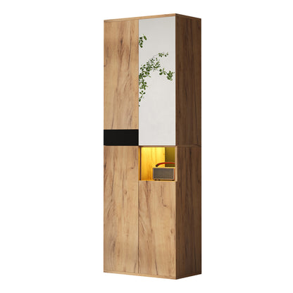Opbergkast Hal – Schoenenkast – Kast Met Spiegel – Voorruimte Organizer – Smalle Kast – Compact 65x30 cm – Stevig Duurzaam Materiaal – Eenvoudig Te Monteren