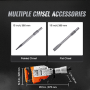 Jack Hammer - Breaker -. breekhamer -. Sloophamer - Breekhamers - Roterende Hamer - Elektrische Hamerboor - 3500W - met 2 Beitelbits voor Sleuvengraven en Gaten Breken