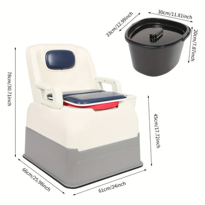 Mobiele Toiletestoel – Draagbaar Toilet – Bed Commode – Hygiënische Stoel – Senioren Potje – Afneembare Armleuningen – Antislip Voeten – Geurafsluitend Emmer