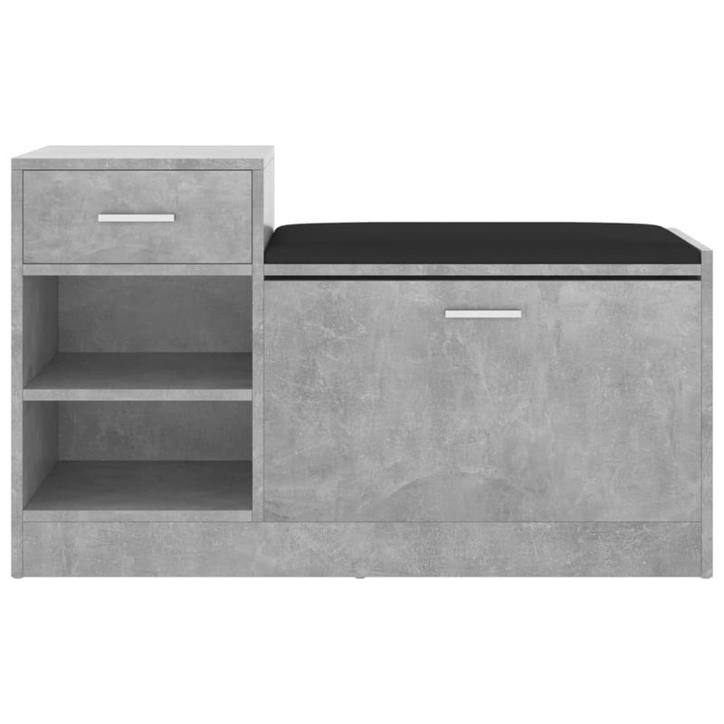Schoenenkast – Schoenenrek – Schoenenopberger – Halmeubel – Schoenenbank – Cementgrijs – 94,5x31x57 cm – Hoogwaardig Multilayer Materiaal
