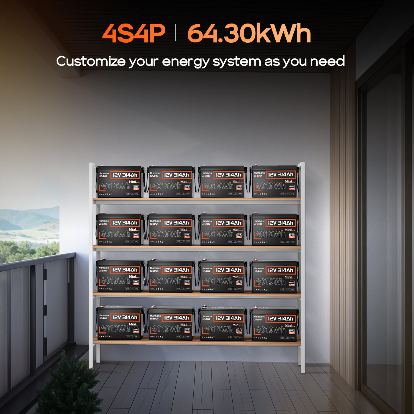 12V LiFePO4 Accu – Lithium Batterij – Caravan Accu – Camper Accu – Zonne-energie Accu – 314Ah Capaciteit – Compact & Lichtgewicht Met Afstandsbediening