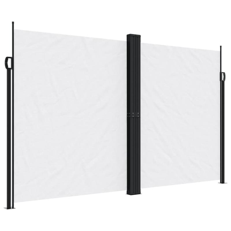 Extra Groot Uittrekbaar Privacy Scherm – Windscherm – Tuinafscheiding – Balkon Scherm – Zonwering – Stevig Metaal Frame – Scheurbestendig Doek – 200x1200 cm – Wit/Zwart
