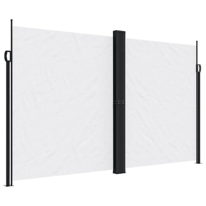 Extra Groot Uittrekbaar Privacy Scherm – Windscherm – Tuinafscheiding – Balkon Scherm – Zonwering – Stevig Metaal Frame – Scheurbestendig Doek – 200x1200 cm – Wit/Zwart