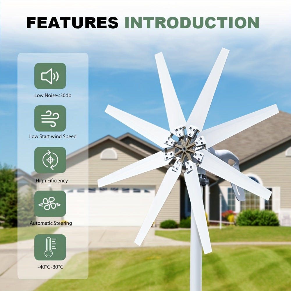 Windturbine – Windmolen – Windgenerator – Windenergie – Off-Grid Generator – 1000W Vermogen – Draagbaar – Stil – Laag Startwindvermogen – Robuuste Metalen Behuizing – Geschikt voor 12V/24V/48V Systemen