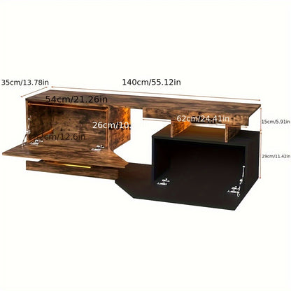 Tv Meubel – Tv Kast – TV-standaard – Lowboard – Dressoir – 140 cm Breed – 2 Laden & 1 Open Vak – Hout & Kunstplaat – Geschikt Voor TV Tot 65 Inch