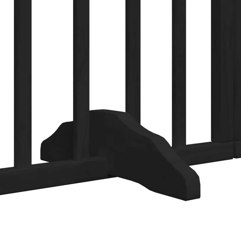 Hondenren – Puppyren – Hondenhek – Hondenkennel – Opvouwbaar – 4 Panelen – Populierenhout & Aluminium – 320 cm Lengte – Met Deur – Modulair & Draagbaar – Zwart