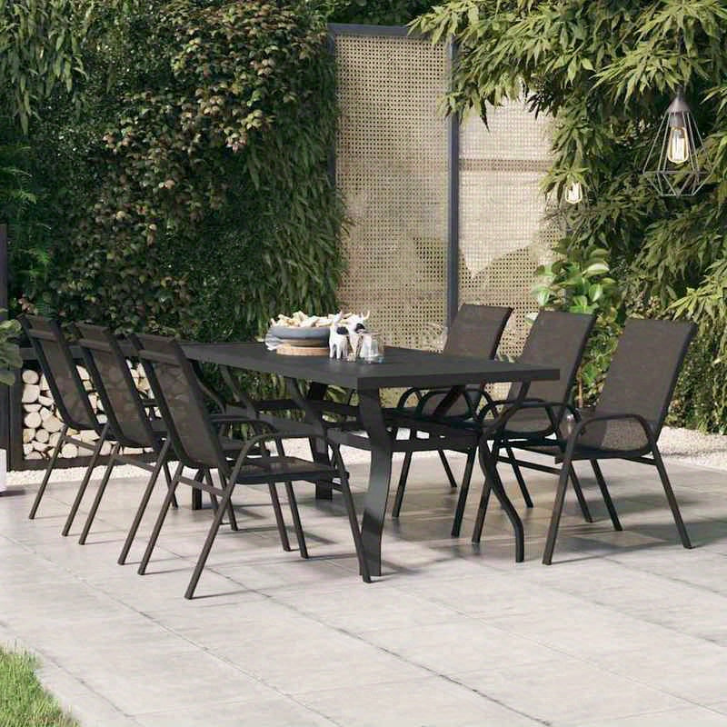 Tuintafel Zwart – Buiten Tafel – Terrastafel – Tuinmeubel – Eettafel – Aluminium – 180x80x70 cm – Modern & Makkelijk In Elkaar Te Zetten