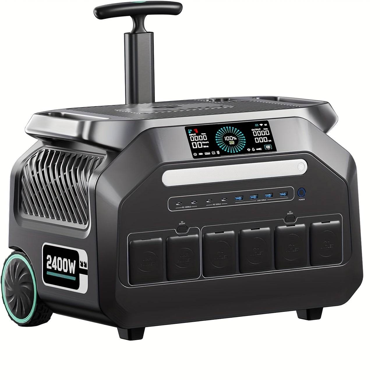Powerstation – Draagbare Generator – Noodstroom – Zonne-energiegenerator – Mobiele Accu – 2400W Vermogen – 2048Wh LiFePO4 Batterij