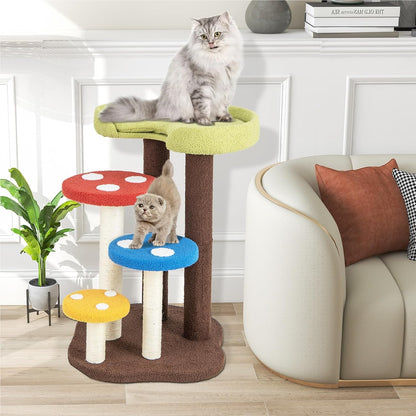 Kattenkrabpaal – Krabboom – Klimpaal – Kattenhuis – Kattenmeubel – 94 cm Hoog – Met Afneembaar Wasbaar Kussen