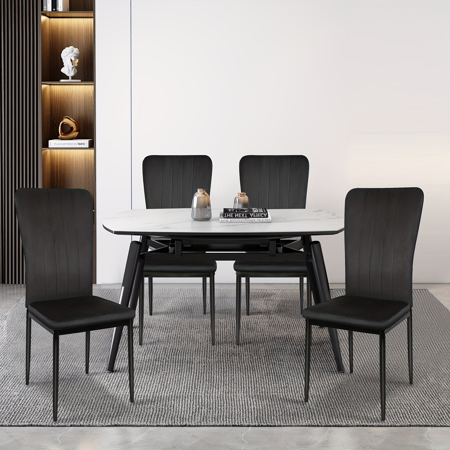 Eetkamerstoelen – Stoelen – Kuipstoelen – Keukenstoelen – Woonkamerstoelen – Zwarte Velvet Bekleding – Stevige Metalen Poten