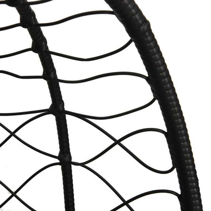 Hangstoel – Schommelstoel – Tuinstoel – Balkonstoel – Garden Swing – Modern Eivormig Design Anthraciet – Stevig Zwart Metalen Frame – Comfortabel Weerbestendig Kussen