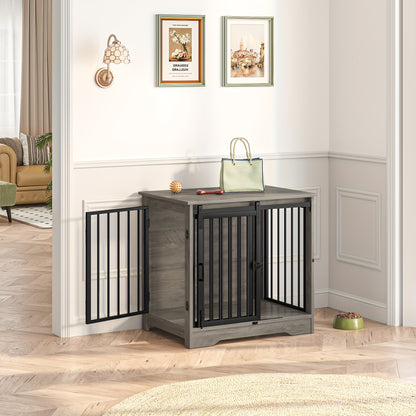 Hondenbench – Hondenkooi – Hondenhok – Hondenbench Meubel – Binnenbench – Schuifdeur – Anti-Knabbel – Ruimtebesparend – Licht Ivoorkleurig – Voor Kleine Honden