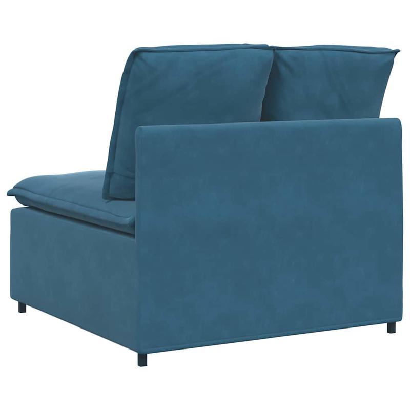 Modulaire Bank Middenmodule – Modulair Sofa Element – Zitmeubel – Hoekbank Element – Zithoek Module – Blauw – Comfortabele Kussens – Duurzaam Houten Frame – 100 cm Breed