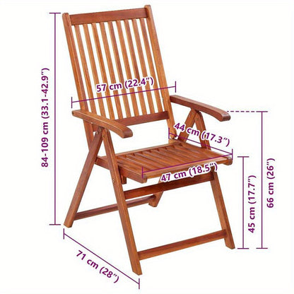 Tuinstoelen – Inklapbare Stoelen – Buitenstoelen – Acaciahouten Stoelen – Ergonomisch Design – Duurzaam En Stevig