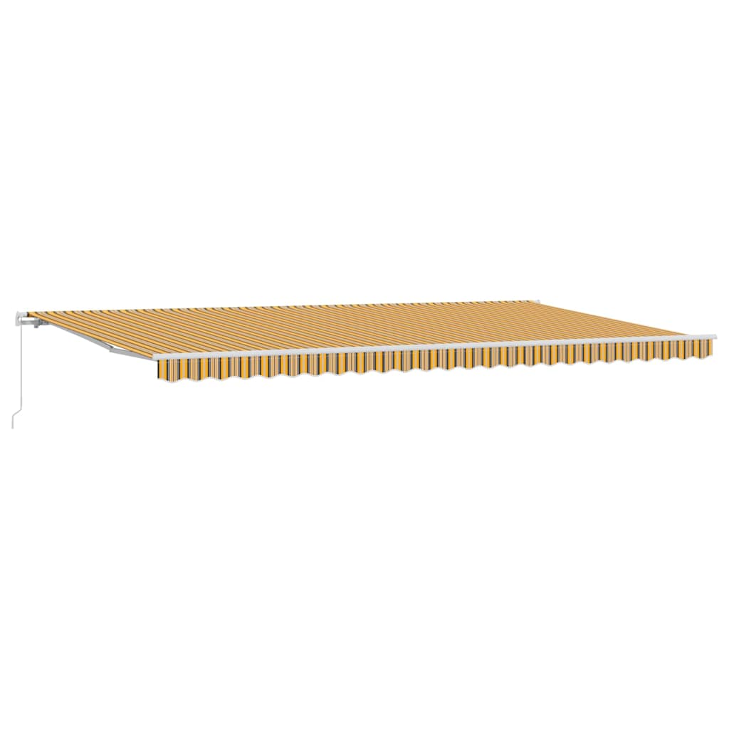 Zonnescherm – Zonwering – Parasol – Uitschuifbaar – Buitendoek – Handmatig Oprolbaar – UV-Bestendig – Waterafstotend – 300x300 cm – Geel-Witte Strepen