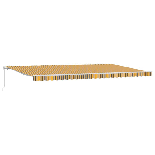 Zonnescherm – Zonwering – Parasol – Uitschuifbaar – Buitendoek – Handmatig Oprolbaar – UV-Bestendig – Waterafstotend – 300x300 cm – Geel-Witte Strepen