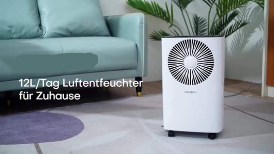 Home Ontvochtiger – Luchtontvochtiger – Vochtbestrijder – Vochtvreter – Air Dehumidifier – 12,5L Dagelijkse Capaciteit – Stil & Automatisch