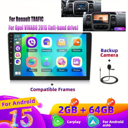 Multimedia Autoradio – Car Stereo – Navigatiesysteem – Infotainmentsysteem – Touchscreen Radio – Android 15 – 9 Inch Display – Draadloze CarPlay & GPS Navigation