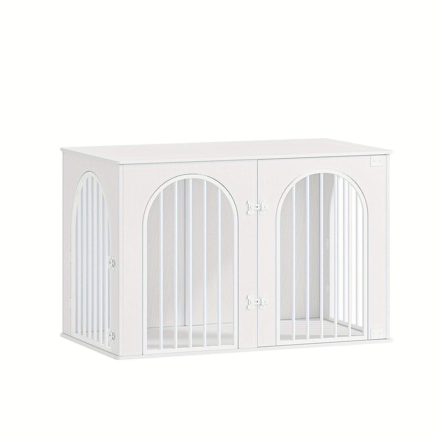 Dog Crate Furniture, 108 Cm Dog Crate For Home, 3 Doors, Arched Door, Modern Indoor Dog Crate For Dogs, Side Table, Heavy-Duty Dog Crate, 108 X 64 X 76 Cm