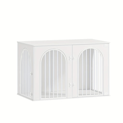 Dog Crate Furniture, 108 Cm Dog Crate For Home, 3 Doors, Arched Door, Modern Indoor Dog Crate For Dogs, Side Table, Heavy-Duty Dog Crate, 108 X 64 X 76 Cm