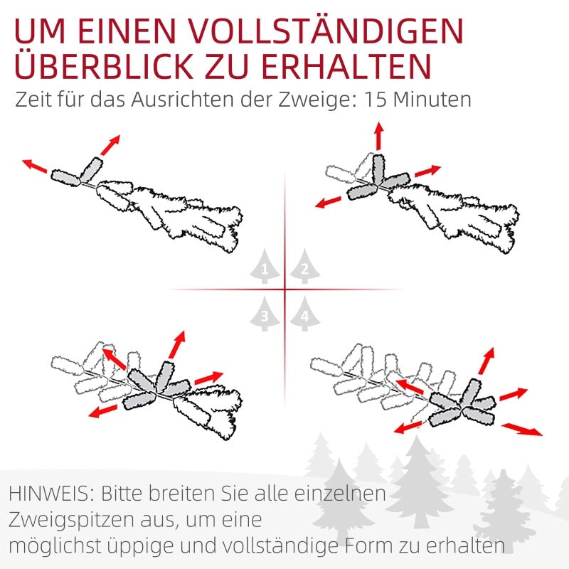 Kunstkerstboom – Nephierboom – Kerstboom Decoratie – Winterboom – Sfeervolle Boom – 180 cm Hoog – Vol Met Sneeuwvlokken – Makkelijk Montage & Vlamvertragend