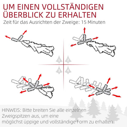 Kunstkerstboom – Nephierboom – Kerstboom Decoratie – Winterboom – Sfeervolle Boom – 180 cm Hoog – Vol Met Sneeuwvlokken – Makkelijk Montage & Vlamvertragend