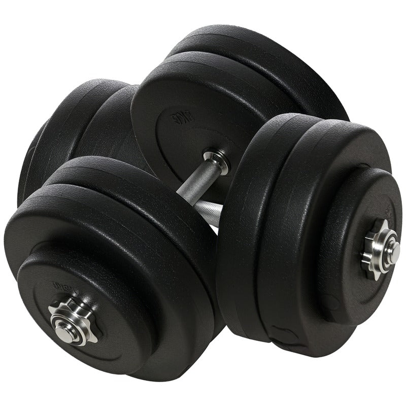 Verstelbare Dumbbell Set – Gewicht Dumbbells – Halterset – Home Gym Gewichten – Crosstraining Gewichten – 2 x 25 kg – Plastic Coating & Vloerbescherming