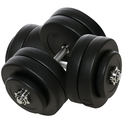 Verstelbare Dumbbell Set – Gewicht Dumbbells – Halterset – Home Gym Gewichten – Crosstraining Gewichten – 2 x 25 kg – Plastic Coating & Vloerbescherming