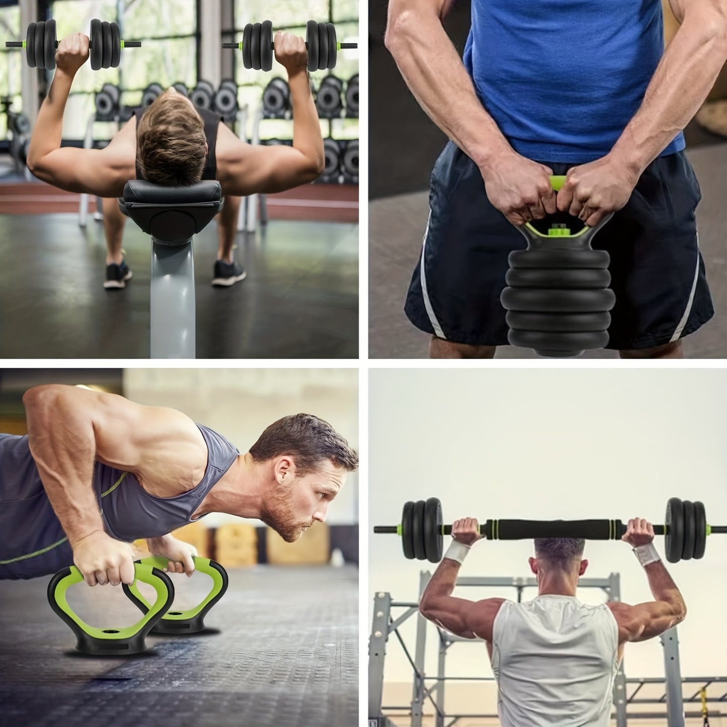 Verstelbare Dumbbell – Dumbbellset – Halters – Kettlebell – Push-Up Stand – 4-in-1 Design – Verstelbaar tot 29,94 kg – Ergonomische Antislip Grip