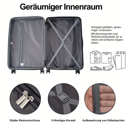 Kofferset – Reiskoffer Set – Hard-shell Koffer – Spinner Koffer – Bagage Set – Beige – 4-delige Set S-M-L-XL – ABS Materiaal – TSA Cijferslot