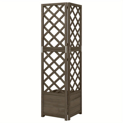 Tuinrek – Plantenrek – Klimrek – Plantensteun – Hoekplantenbak – Massief Grenenhout – 150 cm Hoogte – Ruime Bloemenbak 37x37x25 cm