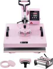 Hittepers - Roldruk - 38x38CM 5 in 1 - Geschikt voor T-shirts - Kussenslopen - Hoeden - Mokken - Keramische Borden - Roze