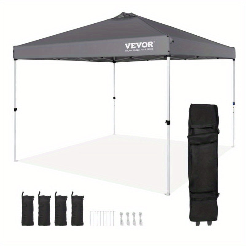 Pop-up Tent – Vouwtent – Canopy – Zonnescherm – Partytent – 3,05x3,05 Meter – Donkergrijs – Snel Op Te Zetten – Inclusief Draagtas