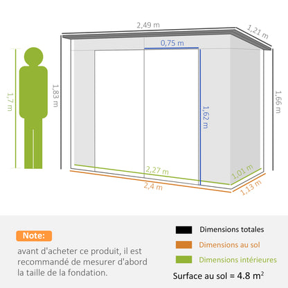 Tuinhuisje – Tuinschuur – Gereedschapsschuur – Tuinkast – Metallische Tuinkast – 3m² Opbergruimte – Weerbestendig Aluminium