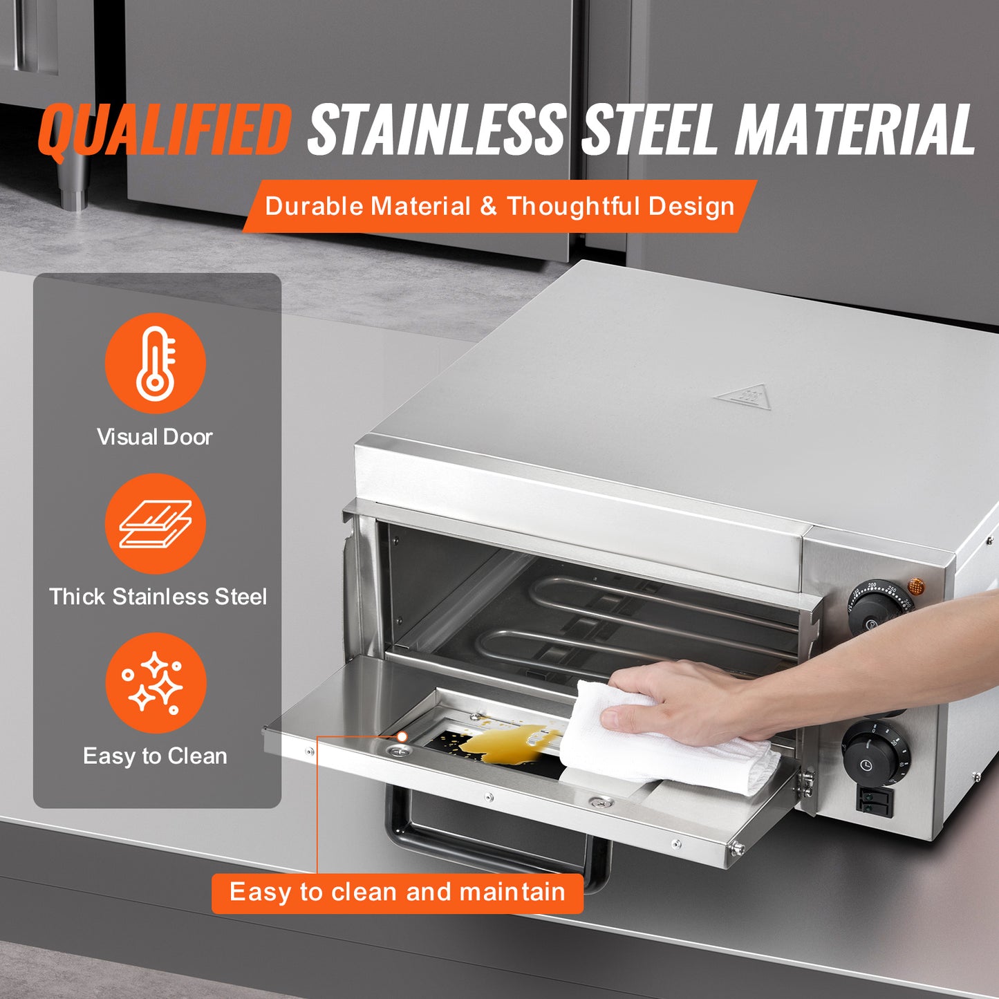 Elektrische Pizzaoven – Pizza Oven – Pizzamaker – Pizza Bakoven – Pizza Grill – Roestvrij Staal – Temperatuur Tot 350°C – Voor Pizza’s Tot 14 Inch