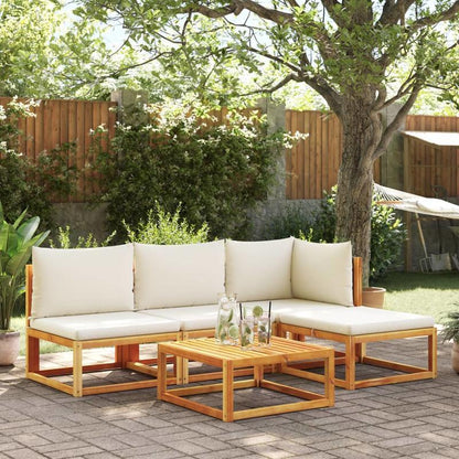 Loungeset – Loungesofa – Loungesuite – Loungebank – Loveseat – Acaciahouten Brun – Weerbestendig & Duurzaam – Comfortabele Kussens Inclusief