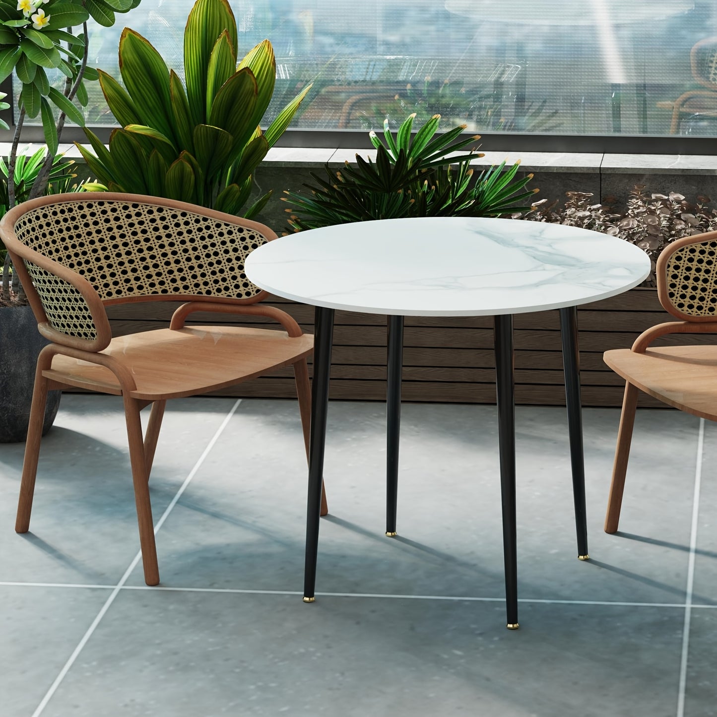Eettafel – Tafel – Dinertafel – Keukentafel – Moderne Tafel – Sintered Stone Blad – Kras- en Hittebestendig – Zwart Metalen Poten