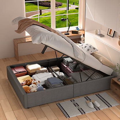 Gestoffeerd Bed – Eenpersoonsbed – Slapen – Slaapkamermeubilair – Bedframe – 140x200 cm – Hoog Draagvermogen 360 kg – Leren Bekleding & MDF