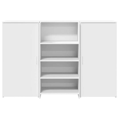 Balie – Receptiebalie – Werkplek – Ontvangstbalie – Balie Meubel – Wit – Modern – Opbergruimte – Ruim Werkblad 155x50 cm – Stevig Houten Design