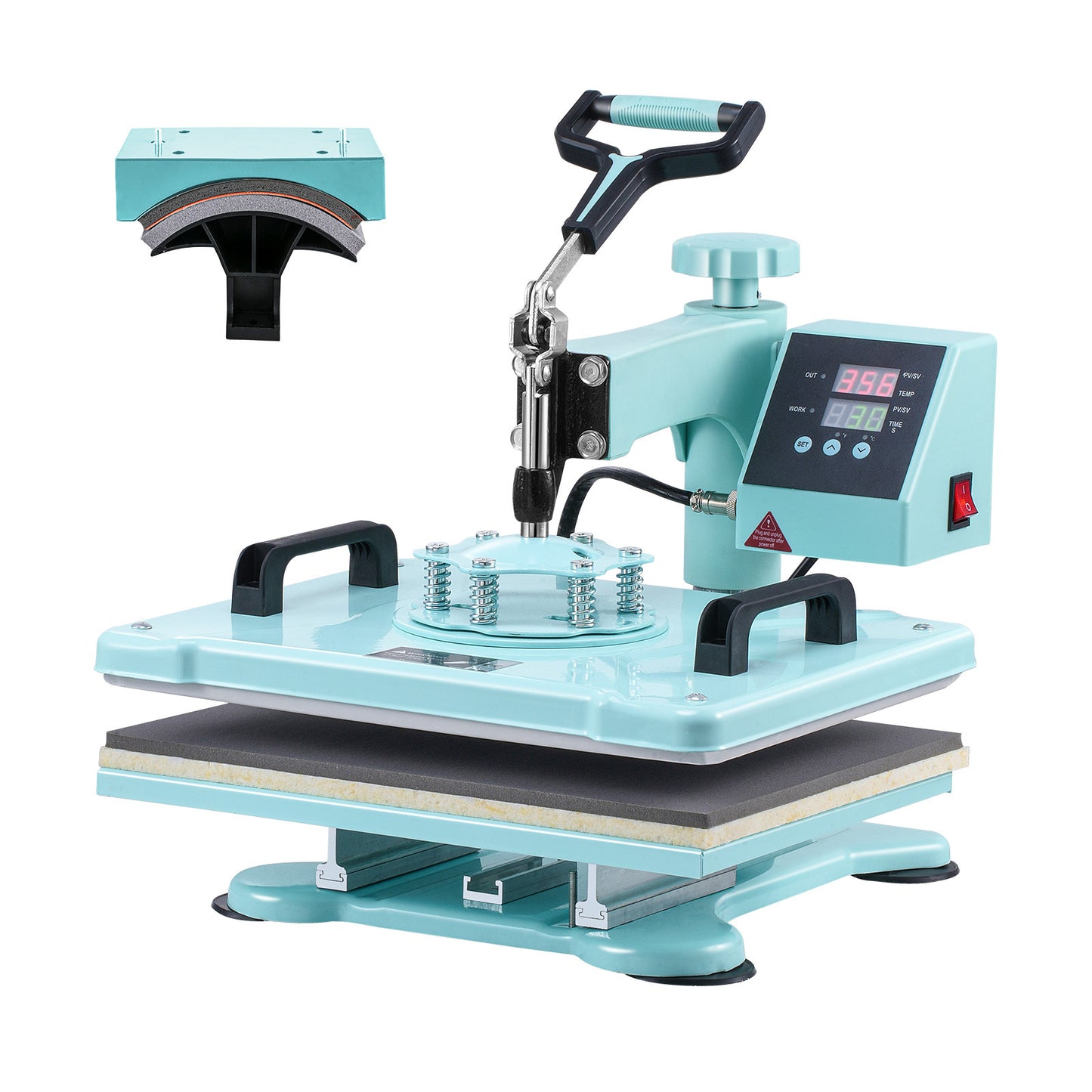 Transferpers – Hittepers – Heat Press Machine – Warmte Pers – Drukpers – 30,5x38,1 cm Persoppervlak – 360° Draaiarm Met Uitschuifbare Lade