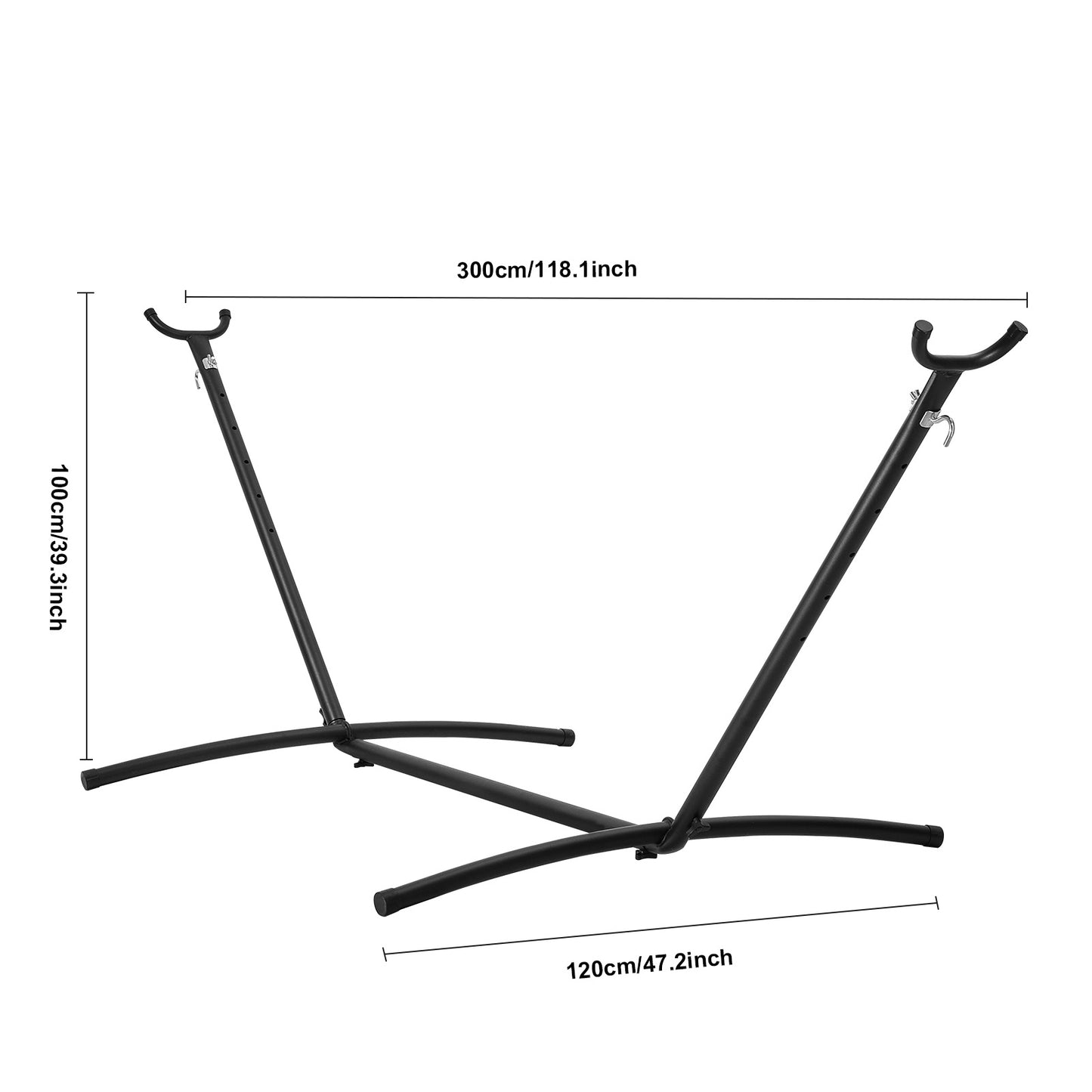Hangmatstandaard – Hangmat Frame – Hammock Standaard – Staander Voor Hangmat – Stalen Frame – Verstelbare Hoogte – Draagbaar Met Draagtas – Geschikt Voor 10-13 Ft Hangmatten – Maximaal 205 kg Belastbaar