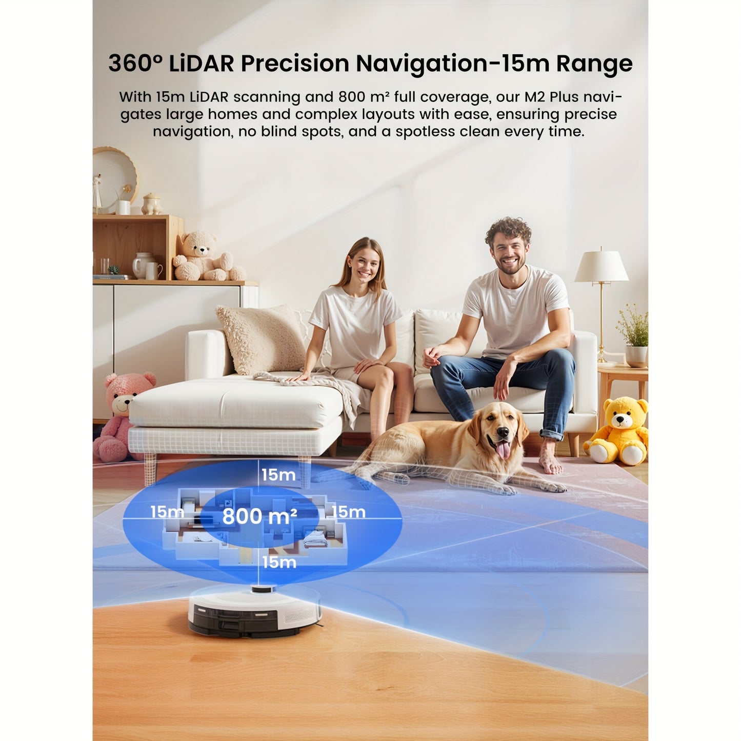 Robotstofzuiger – Dweilrobot – Automatische Stofzuiger – Slimme Zuiger – Laser Navigator – 3200 mAh Batterij – Wi-Fi Bedienbaar – Wit