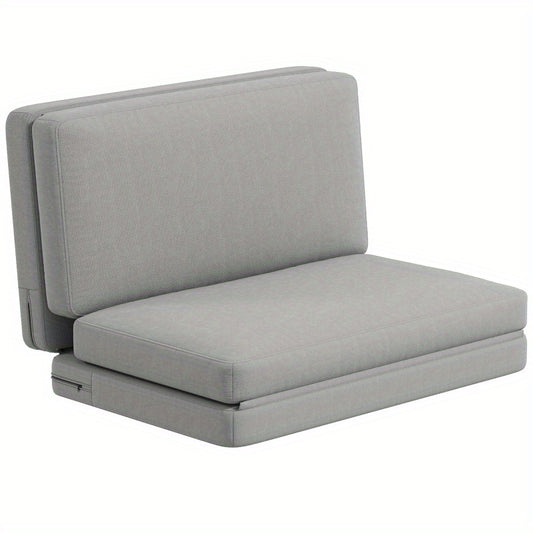 Vloersofa – Slaapbank – Loungestoel – Relaxstoel – Floorbed – 3-in-1 Opvouwbaar – Lichtgrijze Velvet Bekleding – Draagkracht Tot 240 Kg