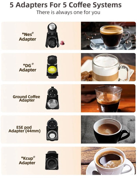 Koffiezetapparaat - Koffiecupmachine - Koffiemachines - Koffie apparaat - Meerdere capsules - Heet en koud - 5 in 1 - Zwart