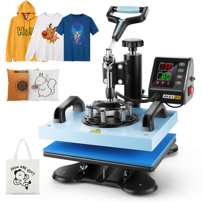 Transferpers – Hittepers – Heat Press Machine – Warmtepers – Drukpers – 12x10 Inch – Aluminium Legering – Digitale Temperatuurregeling