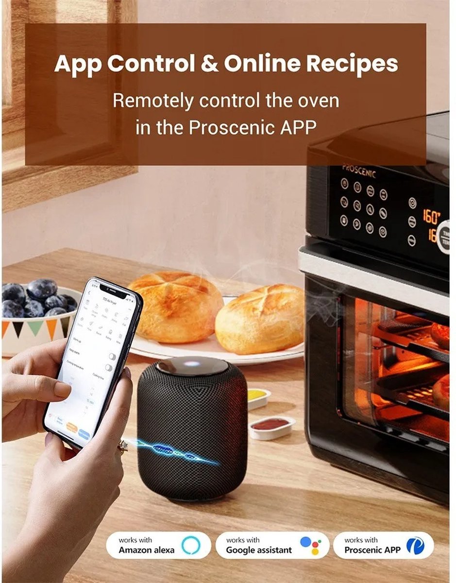 AirFryer XXL - Air Fryer - Heteluchtfriteuse - App control - Oven - Rotisserie - Dehydrator - Touch Screen - Turbo functie - 12 in 1 - 1700 watt