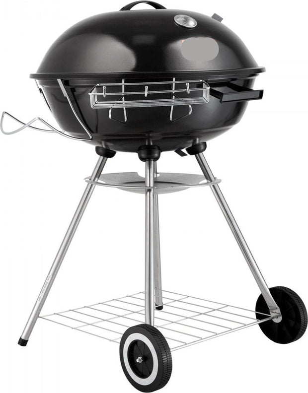 Houtskool Kogelgrill 56 cm - Draagbare BBQ Grill met Deksel - Grote Grilloppervlak - Zwart - 63 x 82 x 88 cm