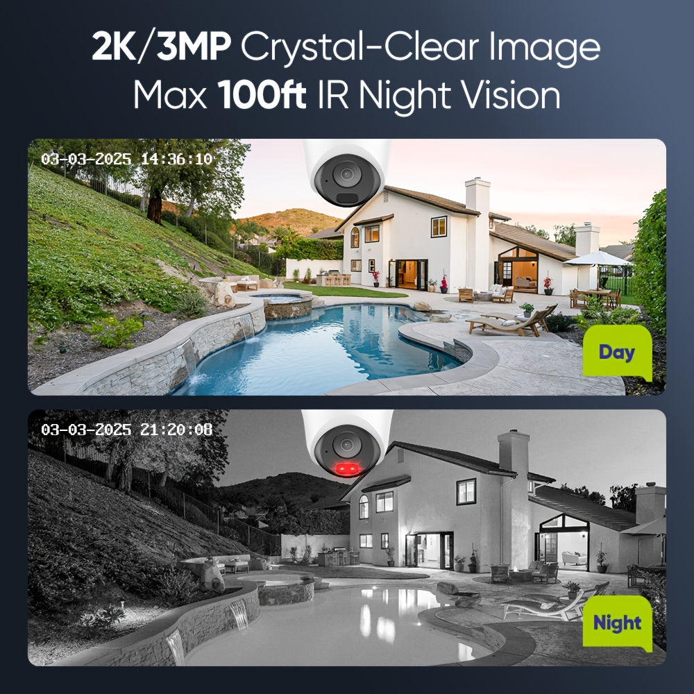Beveiligingsset – 2K Camera’s – Bewakingscamera – NVR Beveiliging – CCTV Systeem – 4 Camera’s – 2TB Opslag – Nachtzicht 30m – Audio Opname