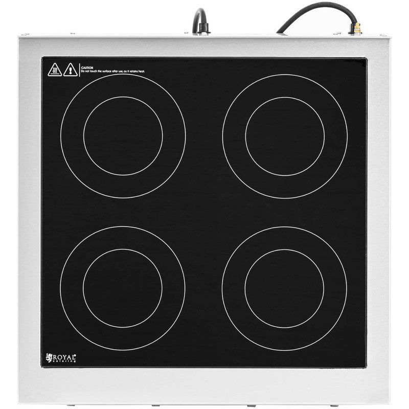 Inductiekookplaat – Inductie Kookplaat – Elektrische Kookplaat – Vrijstaande Kookplaat – Inbouw Kookplaat – 4 Kookzones – 6000W Vermogen – Roestvrij Staal & Keramisch Glas